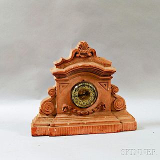 Carved Sandstone Mantel Clock