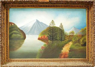 American School, 19th Century       Mountainside Landscape with Railroad.