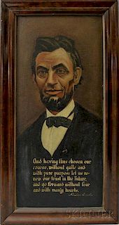 American School, 19th/20th Century       Portrait of Abraham Lincoln.