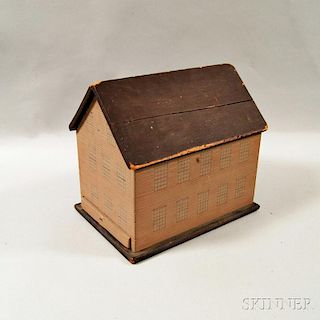 Painted One-drawer House-form Trinket Box