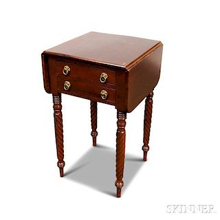 Classical Mahogany Drop-leaf Two-drawer Worktable