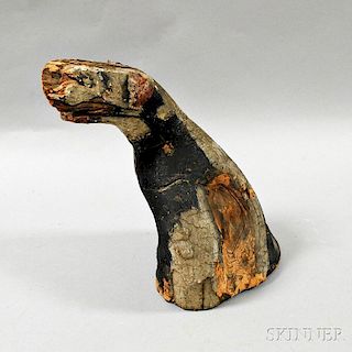 Carved and Painted Driftwood Dog