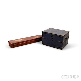 Blue-painted Carpenter's Chest and a Red-painted Long Box
