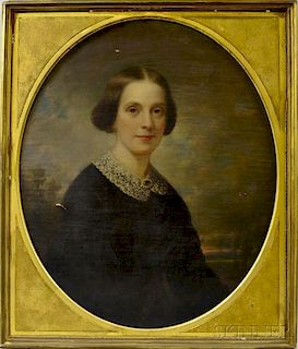 Attributed to Daniel Huntington (New York, 1816-1906)       Portrait of Almira Marshall Woods.