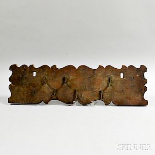 Carved Wood and Iron Six-hook Utensil Rack
