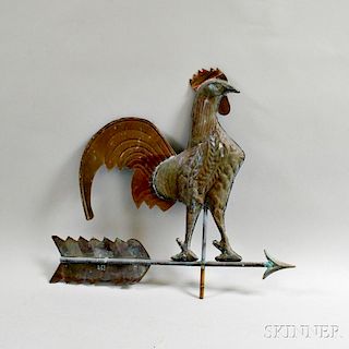 Molded Copper Rooster Weathervane