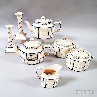 Seven Castleford-type Ceramic Items