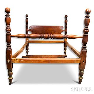 Turned Tiger Maple Cannonball Bed
