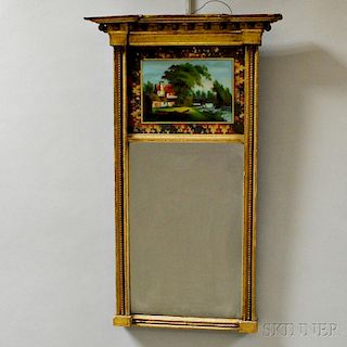 Federal Reverse-painted Tabernacle Mirror