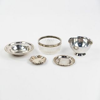(5) Assorted Dishes Sterling & Silverplate incl Camusso