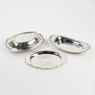 (3) Oval Serving Platters Incl. Silverplate 