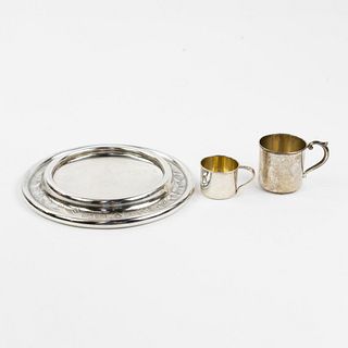 Sterling and Silverplate Baby Plate & Cups
