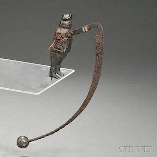 Carved Wood and Iron Figural Balance Toy