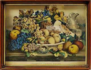 Framed Currier & Ives American Choice Fruits.
