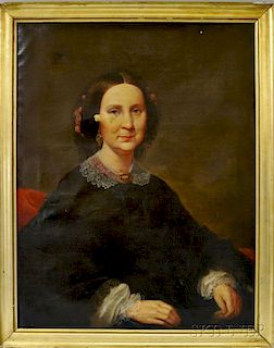American School, 19th Century       Portrait of Miss Dickinson.