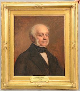 Thomas Prichard Rossiter (1818-1871)
Portrait of James Brown (1791-1877) 
oil on canvas, painted in 1856 
plaque: James Brown, A mem...