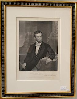 John Sartain 
engraving 
Abraham Lincoln 
after the painting E.D. Marchant published 1864 
sight size 16 1/4" x 11 1/4" 

Provenance...