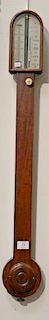 A. E. Kutz mahogany stick barometer.
ht. 37 in. 

Provenance: Property from Credit Suisse's Americana Collection