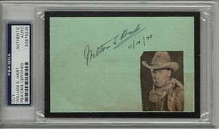 William S. Hart Signed Autographed Index Card Western Legend PSA/DNA