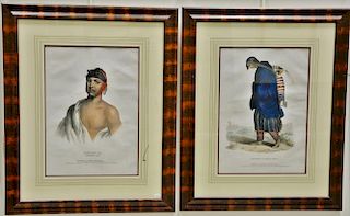 After Charles Birdking (1785-1862) 
Set of four hand colored lithographs 
History of the Indian Tribes of North America with Biograp...