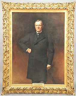 George Hughes (1863-1932) after Leon J.F. Bonnat (1834-1923)Standing Portrait of Levi Parsons Morton (1824-1920) 22nd Vice Presiden...