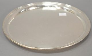 Cartier sterling silver round tray, no monogram. 
dia. 16 in.; 40.4 t oz.