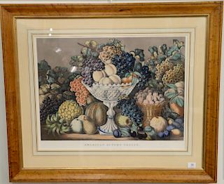 Currier & Ives 
American Autumn Fruits 
hand colored lithograph 
marked lower left: Palmer Del 1865 
sight size 22" x 28 1/2"  

Pro...