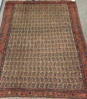 Oriental throw rug, paisley design, late 19th to early 20th century. 
4'5" x 5'9"