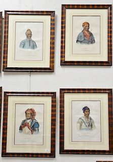 Thomas McKenny and James Hall 
Set of four hand colored lithograph 
The History of Indian Tribes of North America 
(1) Payta-Kootha ...