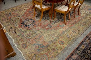 Heriz Oriental carpet, 19th century (worn). 
9' x 12'6"