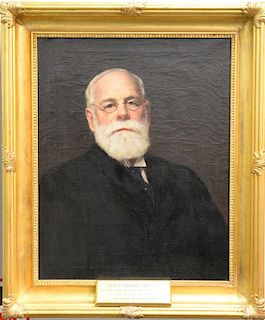 Attributed Mary Foote (1872-1968) 
Portrait of John Crosby Brown (1838-1909) 
oil on canvas, painted in 1914   
unsigned 
Plaque: Jo...