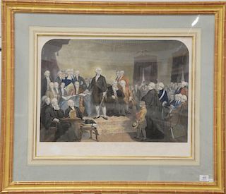 Henry S. Sadd (1811-1893) 
After Tompkins H. Matteson (1813-1884) 
Washington Delivering his Inaugural Address, April 1789, in the O...