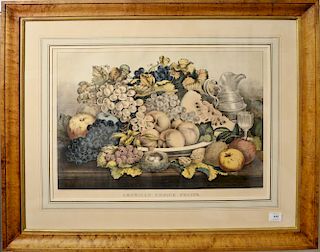 Currier & Ives 
American Choice Fruits 
hand colored lithograph 
published by Currier & Ives  
sight size 18 1/2" x 25" 

Provenance...