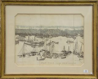 Thomas Hornor 
New York from Brooklyn 
"The Hornor View" 
engraving 
marked lower left: Drawn and engraved by T. Hornor, printed by ...
