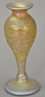Correia Aurene thread art glass vase signed Correia and marked VPWG 5-81-6 on bottom. 
ht. 5 in.