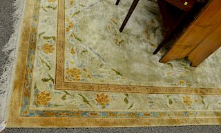 Chinese silk Oriental area rug, late 20th century. 6' x 8'1"