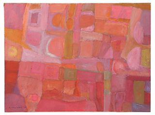 JOHN KJARGAARD (1902-1992) FUSCHIA ABSTRACT, 1970