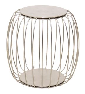 CONTEMPORARY CHROMED STEEL CAGE SIDE TABLE