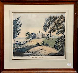 Mount Vernon 
watercolor on paper 
unsigned 
19 Century 
16 1/4" x 19 1/4" 

Provenance: Property from Credit Suisse's Americana Col...
