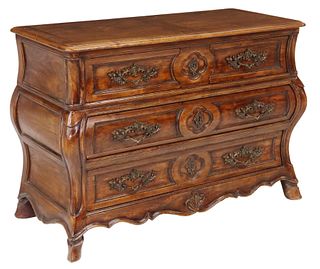 FRENCH LOUIS XV STYLE BOMBE COMMODE