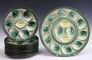 (10) FRENCH ST. CLEMENT FAIENCE OYSTER SERVICE