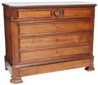 FRENCH LOUIS PHILIPPE MARBLE-TOP COMMODE