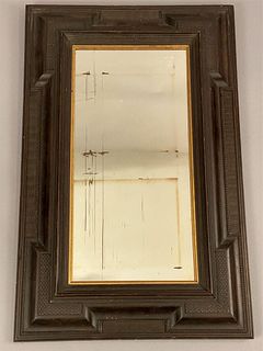 19th C Mirror w/ Carved Geometric Frame