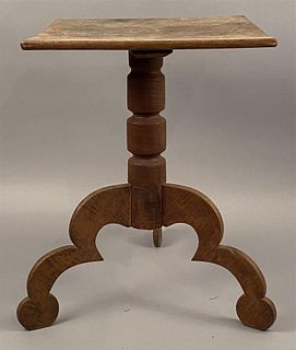 Folk Art Candle Stand in Figured Tiger Maple