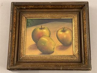 Still Life Pastel on Canvas of Apples