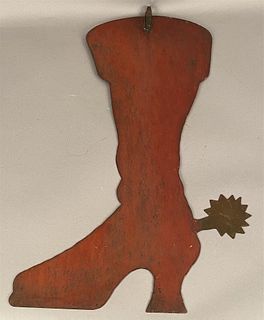 Sheet Metal Boot Trade Sign in Red Paint