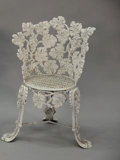 J.W. Fiske Grape Chair, Victorian iron chair with grape motif