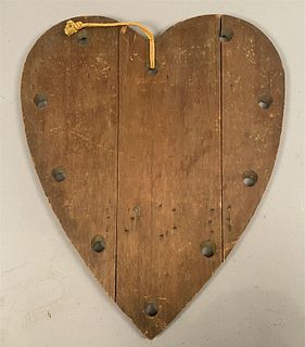 Early Wooden Heart Cut Out Decoration