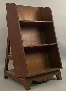Unusual Canted Library Shelf w/Steps on Back
