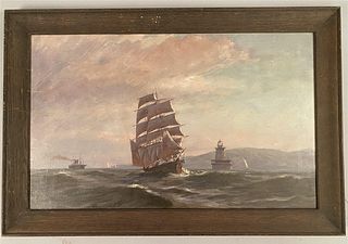 Oil on Canvas-Clippership on Rough Seas